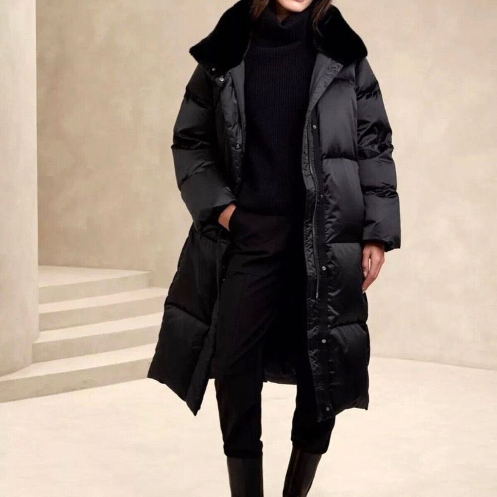 Banana Republic Alps Long Satin Puffer Coat S